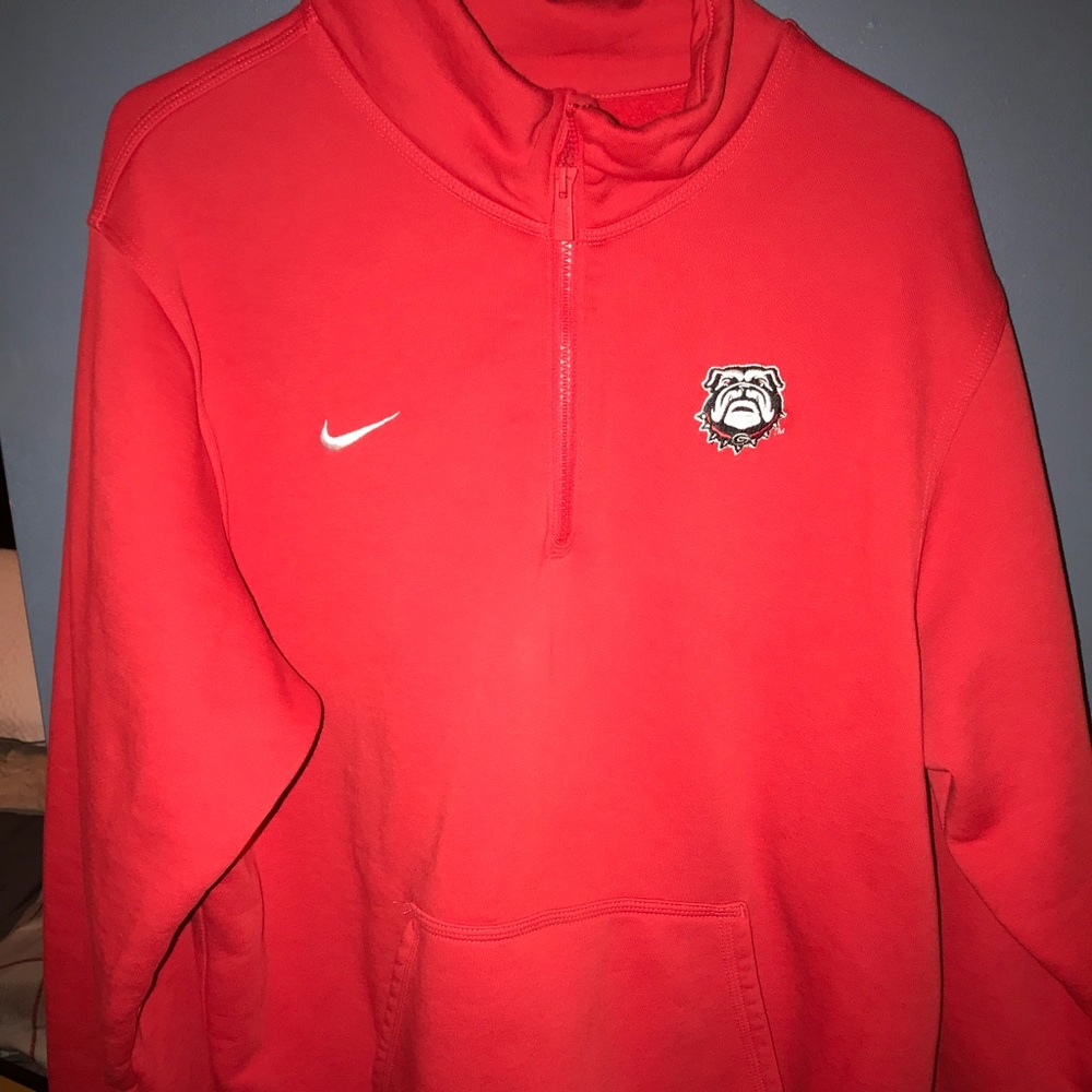 Red Nike quarter zip pullover